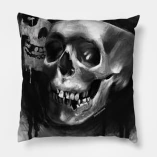 Misfit - Gothic Skull Print by Ansekenamun Pillow