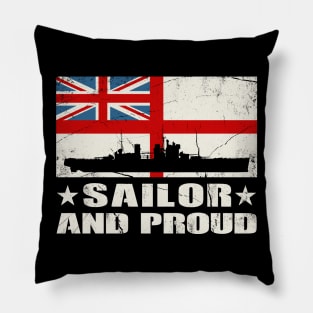 Sailor and Proud British Flag Design Pillow