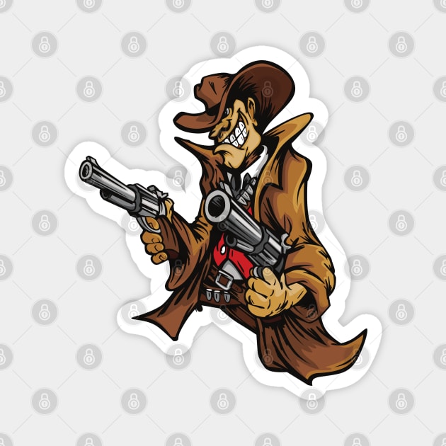 Gunman Thug With Weapons In Hands Magnet by jonathanptk