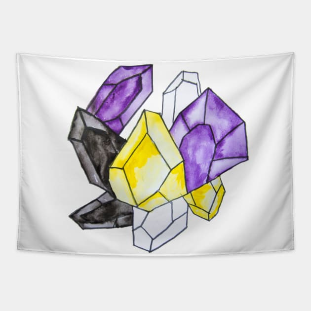 Non-Binary Pride Crystal Tapestry by KendraKantor