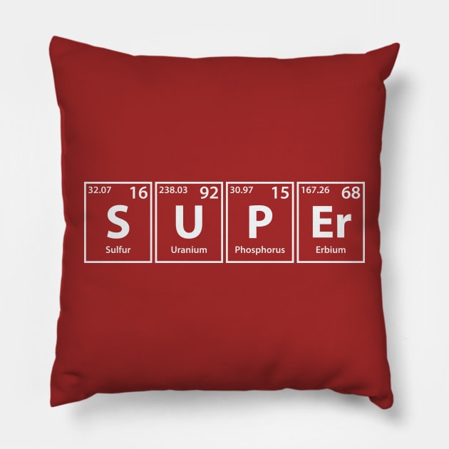 Super (S-U-P-Er) Periodic Elements Spelling Pillow by cerebrands