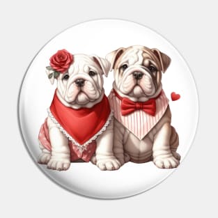 Valentine Bulldog Couple Pin