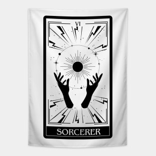 Sorcerer Tarot Card D&D Nat 20 Dungeons & Dragons T-Shirt Black Tapestry