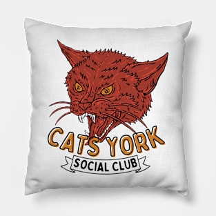 Cats York Social Club Pillow