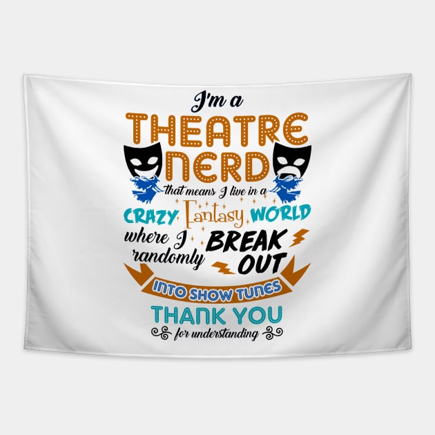 Theatre Lover Gift Tapestry by KsuAnn