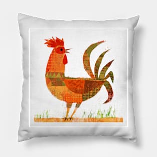 Patchwork Rooster Pillow