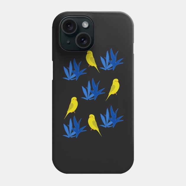 Yellow bird Parrot Pattern Phone Case by PedaDesign