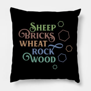 Settlers Resources Minimalist Board Games Pillow