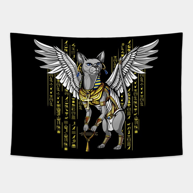 Egyptian Cat Goddess Tapestry by underheaven