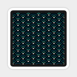 Seigaiha Teal Pattern Magnet