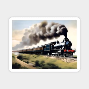 Orient Express Steam Train Digital Drawing Magnet