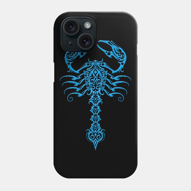 Blue and Black Tribal Scorpion Phone Case by jeffbartels