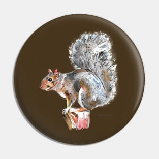 Grey Squirrel Pin