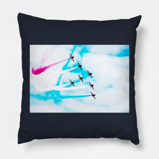 Red Arrows Air Display Team Pillow by tommysphotos