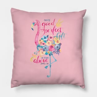 Floral Flamingo Pillow