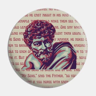 Aesop Portrait and Quote Pin