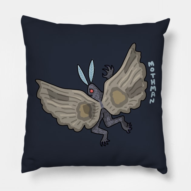 Flight of the Mothman Pillow by Ballyraven