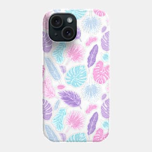 Pastel Tropical Leaves Pattern | Monstera Leaf Phone Case