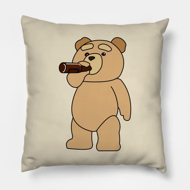 Beer and Bear Pillow by geeklyshirts