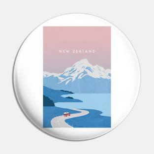 New Zealand travel poster Pin