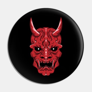 Epic Oni Demon Skull - Red Pin