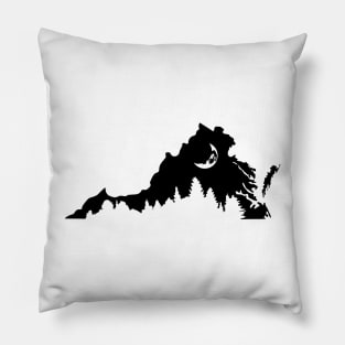 Virginia Forest Moon Silhouette Pillow