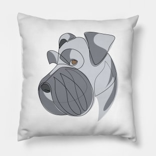 Mittelschnauzer - one line drawing with colour Pillow