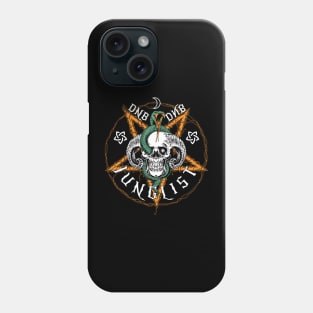 JUNGLIST  - DNB Halloween Skull & Pentagram (white/orange) Phone Case