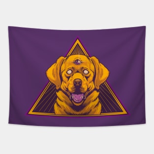 All Seeing Eye Dog - Illuminated Third Eye Doggo Tapestry