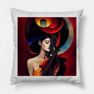 Girl and Music: Digital Art Pillow