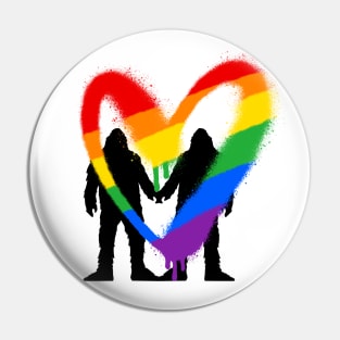 Diversity Pride Love Sasquatch Bigfoot Pair Pin