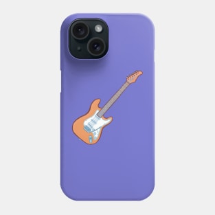 Orange electric guitar Phone Case