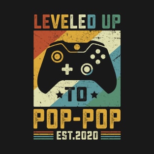 Vintage Leveled Up To Pop-Pop Est.2020 T-Shirt