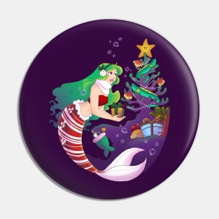 Mermaid Christmas no background Pin