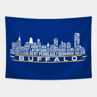 Buffalo Hockey Team All Time Legends, Buffalo City Skyline Tapestry