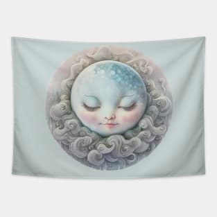 Soft Sleeping Moon Tapestry