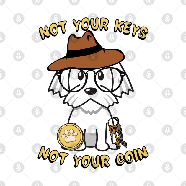 Not your keys not your coin - white dog by Pet Station