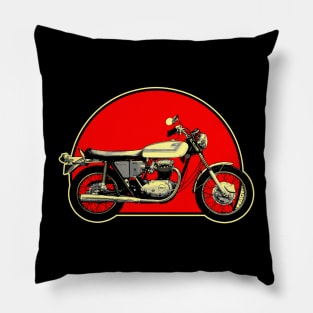 A70 Lightning 1971 Retro Red Circle Motorcycle Pillow