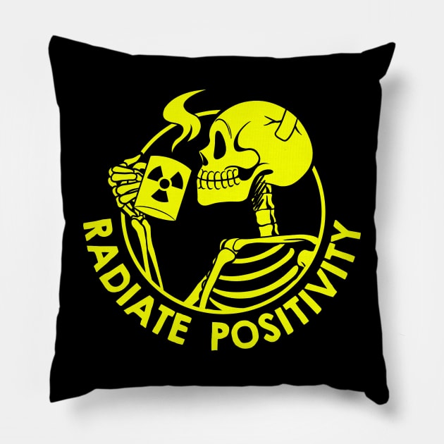 Radiate Positivity Funny Skeletonl by Tobe Fonseca Pillow by Tobe_Fonseca