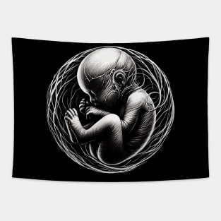 Monochromatic Embryology Outline Tapestry