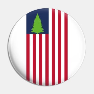 American flag with tree Pin