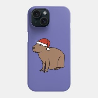 Christmas Capybara Wearing Santa Hat Phone Case