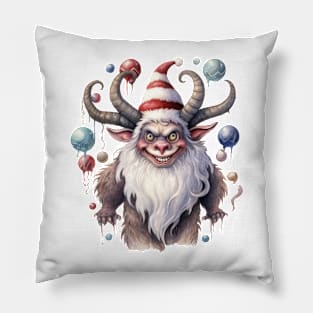 Krampus Watercolor Pillow