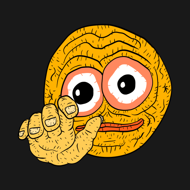 cursed hand emoji, scary and funny smiley face. by JJadx