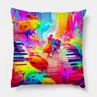 Colorful Art for Music Lovers Art Pillow