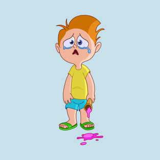 Crying Kid with Fallen Icecream T-Shirt