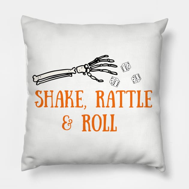 Shake Rattle and Roll Witches Buncoween Bunco Dice Game Pillow by MalibuSun