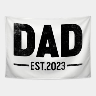 Dad Est 2023 (Black) Funny Father's Day Tapestry