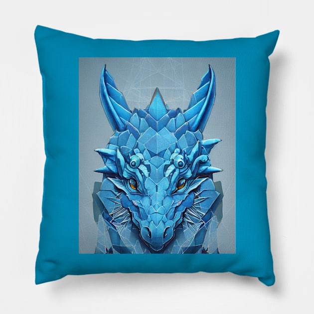 Blue Crystal Dragon Pillow by natural-20s