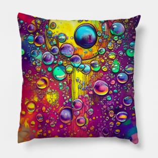 Liquid Rainbow Coloured Bubbles Pillow